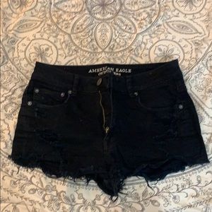 AMERICAN EAGLE black denim stretch shorts